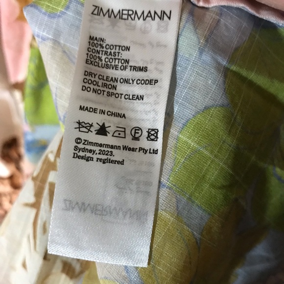 Zimmermann Cream Flutter Sleeve Midi Dress V-Neck - Picture 9 of 10